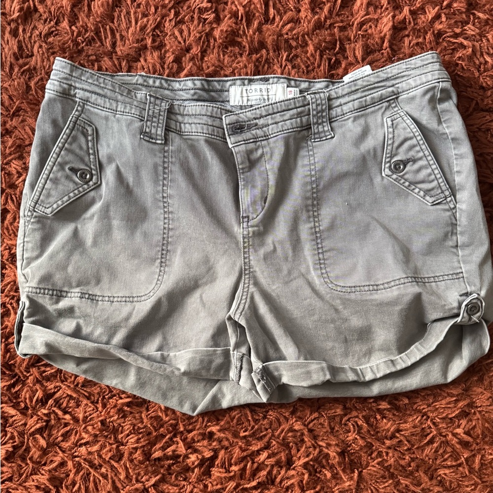 Torrid Gray Women's Cargo Shorts 18